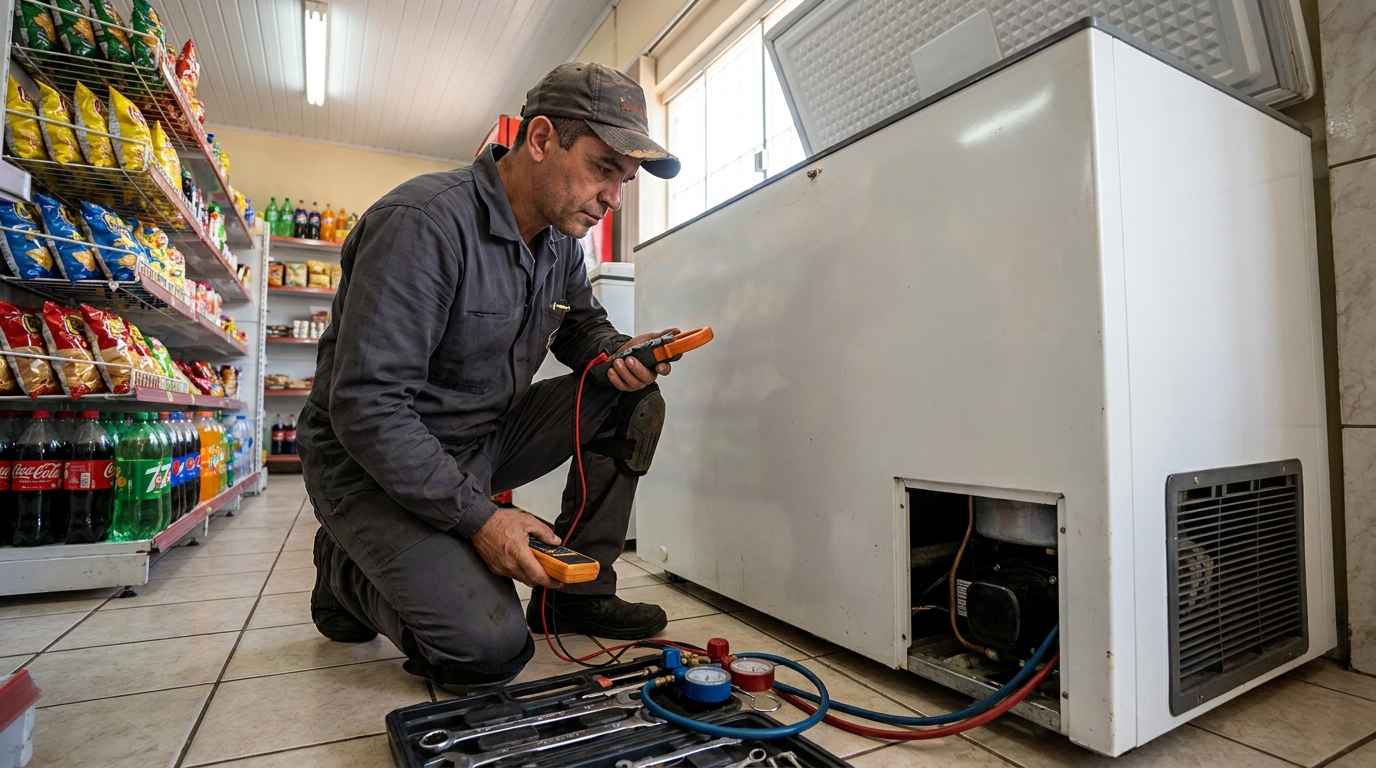 Reparo na placa eletrônica do freezer em Sorocaba‑SP